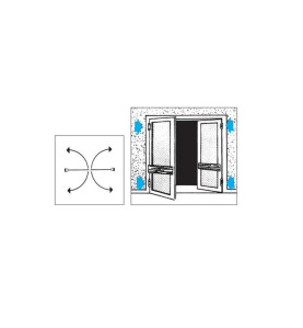 IBFM Double Acting Spring Hinges Set - 75 mm, Nickel, Up to 15 kg doors