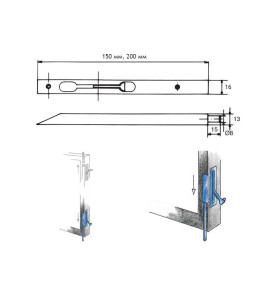 IBFM Flush Bolt With Staple For Wooden Doors - Scheme