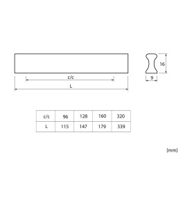 MD-8005 Aluminium Furniture Handles - scheme