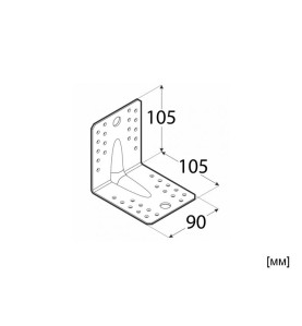 KP 2 Wide Strengthened Angle Bracket - Scheme