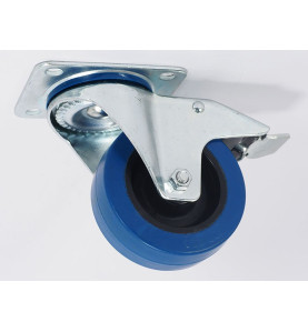 372191 Ball-bearing Swivel Castor With Plate And Brake - 100 mm