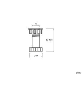 Adjustable Kitchen Leg - 85-130 mm, scheme