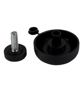 Plastic Furniture Foot With Adjustment - 17 mm, Black