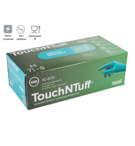 Ръкавици от нитрил за еднократно ползване Ansell TouchNTuff 92-600, М, 100 бр.