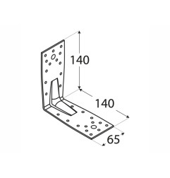 DMX KP 5C Wide Strengthened Angle Bracket Black - 140 x 140 x 65 mm