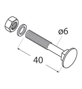 Carriage bolt DOMAX with black head M6 - 4pcs