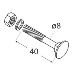 Carriage bolt DOMAX with black head M8 - 4pcs