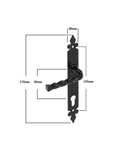 Door handle DOMAX, black - 90mm