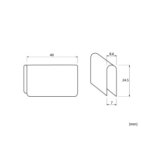 Striker For Glass Doors - U-Type, Scheme