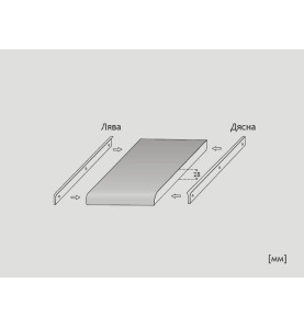 Aluminium Profiles For 28 mm Kitchen Countertops - Left and right, Scheme