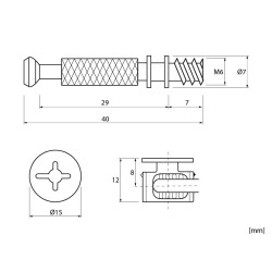 KAMA CF1003 Minifix Connecting Bolt With Cam