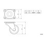 GTV LAG Rubberized Furniture Castor With Ball-bearing Plate - ∅38 mm