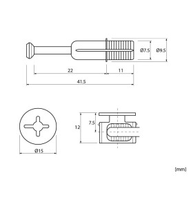 SEM-MF-HSG01 Minifix Spreading Bolt With Cam - scheme
