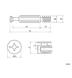 Пластмасов минификс с ексцентрик SEM-MF-1002B - схема