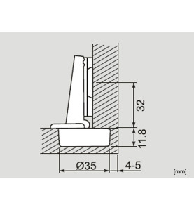 GTV Basic Furniture Hinge - scheme