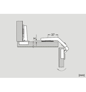 Furniture Hinge - 135 Degrees, scheme