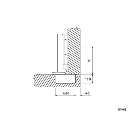 KAMA Furniture Hinge - ∅26 mm, Full Overlay