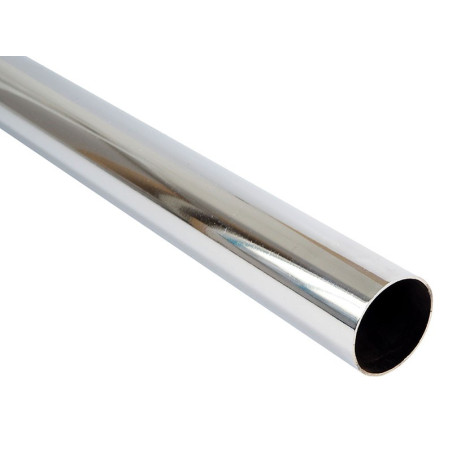 Round Metal Wardrobe Rail - 3 m, 25 mm, Chrome