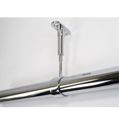 GTV Middle Adjustable Holder For Round Wardrobe Rail - 25 mm, Chrome