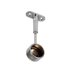 GTV Adjustable End Holder For Round Wardrobe Rail - 25 mm, Chrome