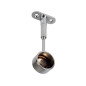 GTV Adjustable End Holder For Round Wardrobe Rail - 25 mm, Chrome