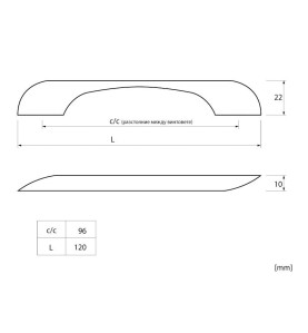 MD-1105 Furniture Handle - Antique copper, Scheme