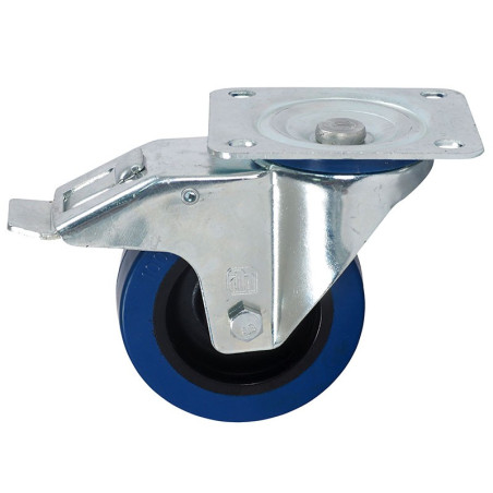 372191 Ball-bearing Swivel Castor With Plate And Brake - 100 mm