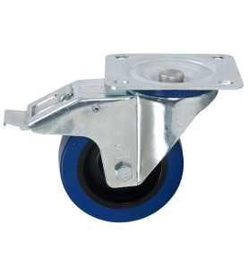 372191 Ball-bearing Swivel Castor With Plate And Brake - 100 mm