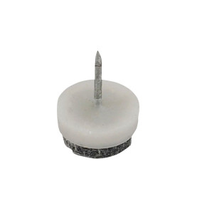 KAMA Plastic Glide With Nail - ∅17 mm, White