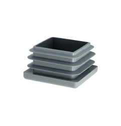 Square Tube End Cap - 40 x 40 mm, Grey