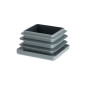 Square Tube End Cap - 40 x 40 mm, Grey