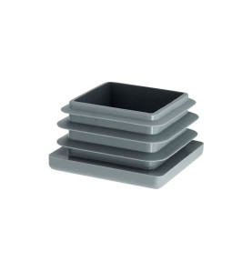 Square Tube End Cap - 40 x 40 mm, Grey