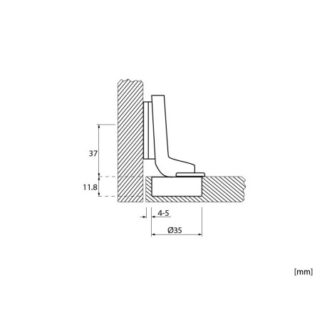 GTV Furniture Hinge With Push System - Inset