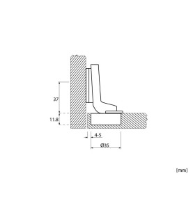 GTV Furniture Hinges - Push System, inset, scheme