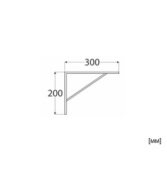 Усилена ъглова конзола за дървени рафтове DMX WSWP - 300 x 200 мм, Бял