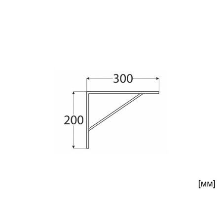 DMX WSWP Reinforced Shelf Support Bracket -  300 x 200 mm, White