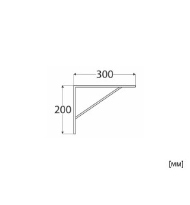 WSWP Reinforced Shelf Support Bracket -  300 x 200 mm, Scheme