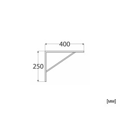 Усилена ъглова конзола за дървени рафтове DMX WSWP - 400 x 250 мм, Бял