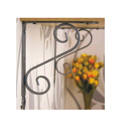 DMX WOZ Ornamental Shelf Support Bracket - 240 x 190 mm, Black