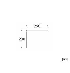 Плоска ъглова конзола за дървени рафтове DMX WSB - 250 х 200 мм, Бял
