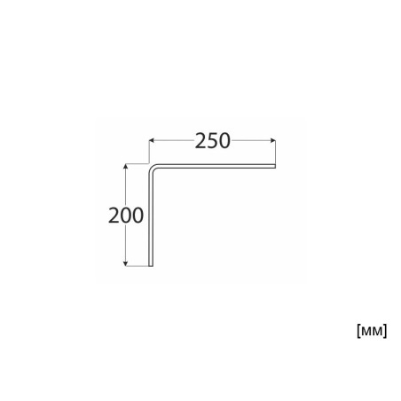 Плоска ъглова конзола за дървени рафтове DMX WSB - 250 х 200 мм, Бял