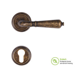  Forme Vintage Antik Interior Door Handles - Antique Bronze, For Cylinder
