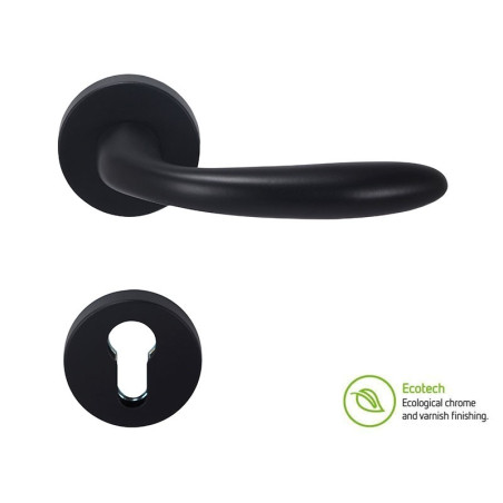 Forme Basic Padova Interior Door Handles - For Cylinder, Matt Black