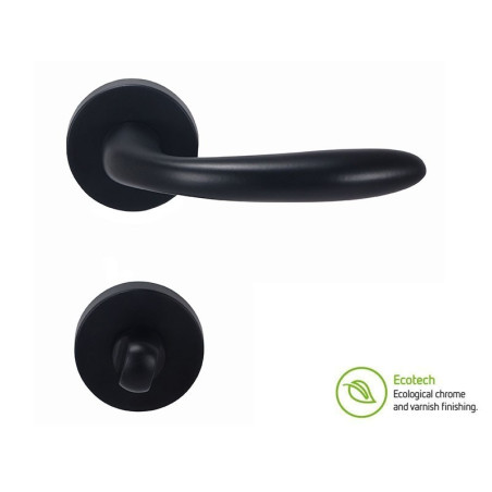 Forme Basic Padova Interior Door Handles - WC, Matt Black