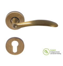 Forme Basic Clara Interior Door Handles - For Cylinder, Polished Bronze