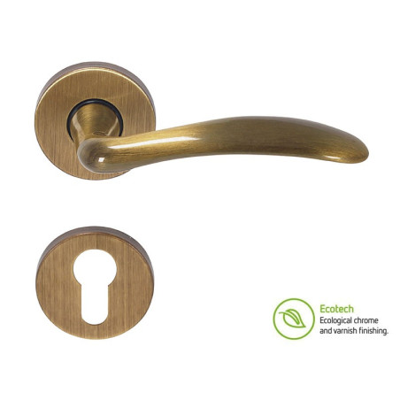 Forme Basic Clara Interior Door Handles - For Cylinder, Polished Bronze