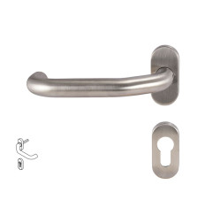 Dormakaba Pure 8100V Handle For Narrow Stile Doors - For Cylinder, Inox, Left