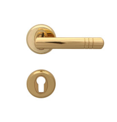 Wega Door Handle - For Cylinder, Gold