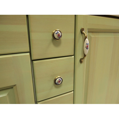 KAMA 3350 Retro Furniture Handle - Blue Flower, With Screw