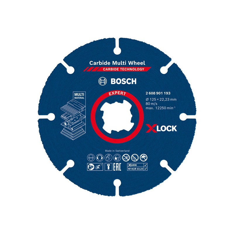 BOSCH Carbide Multi Wheel X-LOCK Cutting Disc for Wood, 125 mm